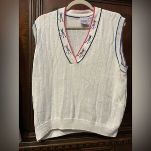VINTAGE LEON LEVIN HAND LOOMIED RAMIE/COTTON GOLF QUEEN VEST